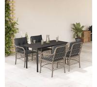 Vidaxl Ensemble À Manger De Jardin Et Coussins 5 Pcs Gris Clair Rotin