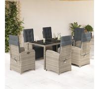 Ensemble à Manger de Jardin et Coussins Table Terrasse Résine Tressée vidaXL