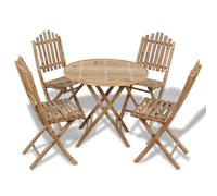 vidaXL Mobilier à dîner d'extérieur pliable 5 pcs Bambou