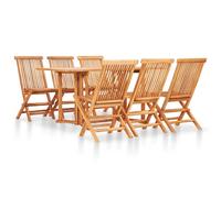 Vidaxl Ensemble À Manger D'extérieur Pliable 7 Pcs Bois Solide De Teck