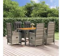 Mobilier à Dîner de Jardin et Coussins Meuble de Salle à Manger Rotin vidaXL