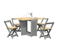 vidaXL Ensemble à manger papillon 5 pcs Corona pliable gris bois pin, ensemble de table à manger, table et chaises à manger,