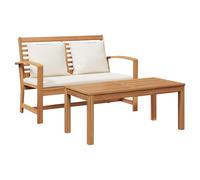 vidaXL Ensemble de canapés de jardin 2 pcs nature teck massif