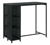vidaXL Ensemble bar de jardin 5 pièces avec coussins Poly rotin noir
