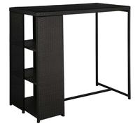 vidaXL Ensemble bar de jardin 5 pièces avec coussins Poly rotin noir
