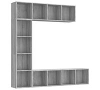 vidaXL Ensemble bibliothèque/armoire TV 3 pièces gris Sonoma 180x30x180 cm