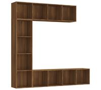 vidaXL Ensemble bibliothèque/armoire TV 3 pièces imitation chêne brun