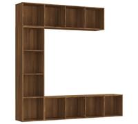 3152715 vidaXL Ensemble bibliothèque-meuble TV 3 pcs Chêne marron 180x30x180cm