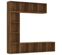 vidaXL Ensemble Bibliothèque/Meuble TV 3 pcs Étagère à Livres Meuble de Rangement Salle de Séjour Maison Intérieur Chêne Marron 180x30x180cm