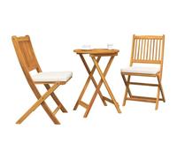vidaXL Ensemble Bistro de Jardin 3 pcs Marron Bois d'Acacia Massif, Jardin et terrasse : Ensemble de Bistro Moderne, mobilier d'extérieur, chaises en Bois d'acacia, sièges pour Repas en Patio