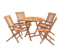 vidaXL Ensemble Bistro de Jardin Pliant 5 pièces Naturel