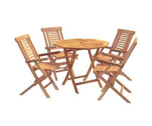 vidaXL Ensemble Bistro de Jardin Pliant 5 pièces Naturel