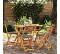 Ensemble bistrot 5 pcs Huile Naturelle Bois d'Acacia Massif en vidaXL vidaXL