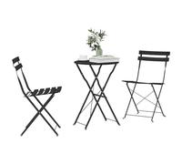 vidaXL Ensemble Bistro Pliant 3 pcs Anthracite Acier, Ensemble de Meubles d'extérieur Moderne, chaises Bistro en Acier, Table à Manger résistante à l'eau, sièges compacts au Jardin