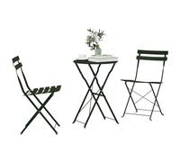 vidaXL Set de Bistro Pliable 3 Pièces Vert Foncé en Acier