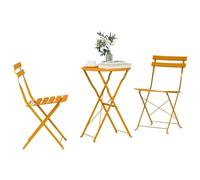 Set de bistro pliable 3 pièces jaune moutarde en acier 42002969