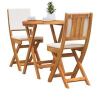 vidaXL Ensemble bistrot 3 pcs Huile Naturelle Bois d'Acacia Massif, Mobilier Moderne de Jardin, Ensemble Compact de Table et chaises, idéal pour Repas en Plein air, détente assurée