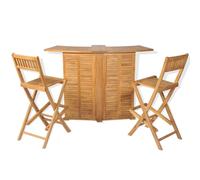 vidaXL Ensemble bistrot 3 pièces avec chaises pliantes en teck massif