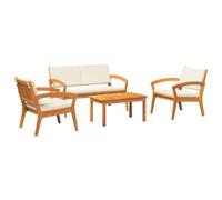 Vidaxl Ensemble Bistro 4 Pièces Crème Blanche Bois D'acacia Massif Blanc