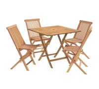 vidaXL Ensemble bistrot de jardin pliable 5 pièces en teck massif naturel