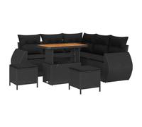 vidaXL Ensemble canapé de Jardin 8 pièces avec Coussins, Moderne et modulable pour 6 Personnes. Fabriqué en Poly Rattan résistant aux UV, avec Un Cadre en métal. Parfait pour Ton Patio, Ton Salon de