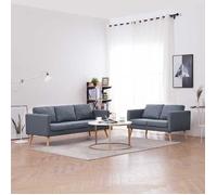 vidaXL Jeu de canapé à 2 places et à 3 places Tissu Gris foncé