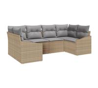 vidaXL Ensemble canapé jardin 6 pièces avec coussins Rattan beige