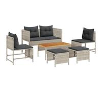 vidaXL Ensemble Canapés Extérieurs pour 5 | Mobilier Lounge Élégant en Rattan Foncé et Gris Clair, Confortable avec Coussins, Parfait pour Balcon, Terrasse ou Jardin