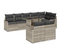 vidaXL Ensemble Canapés Jardin 9 Pièces avec Coussins Gris Clair Poly Rattan