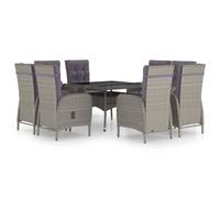 Vidaxl Ensemble ¿¿ D?Ner De Jardin 9 Pcs R¿¿Sine Tress¿¿E Et Verre Gris Gris