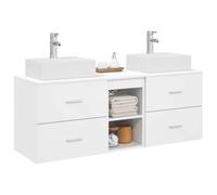 vidaXL Ensemble d'armoire de Salle de Bain 3 pc Blanc