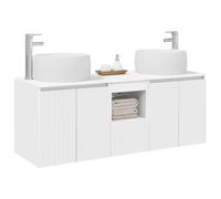 vidaXL Ensemble d'armoire de Salle de Bain 3 pc Blanc