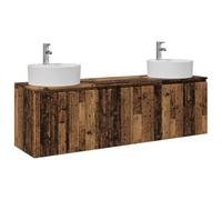 vidaXL Ensemble d'armoire de Salle de Bain 3 pc Bois Ancien