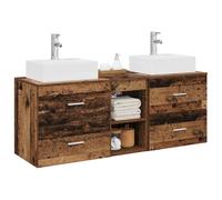 vidaXL Ensemble d'armoire de Salle de Bain 3 pc Bois Ancien