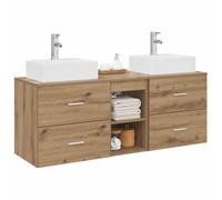 vidaXL Ensemble d'armoire de Salle de Bain 3 pc Chêne Artisanal