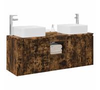 vidaXL Ensemble d'armoire de Salle de Bain 3 pc Chêne fumé