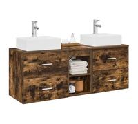 vidaXL Ensemble d'armoire de Salle de Bain 3 pc Chêne fumé