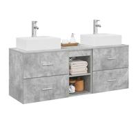 vidaXL Ensemble d'armoire de Salle de Bain 3 pc Gris béton