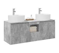 vidaXL Ensemble d'armoire de Salle de Bain 3 pc Gris béton