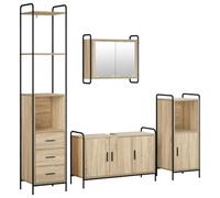 vidaXL Ensemble d'armoire de Salle de Bain 4 pc Chêne Sonoma