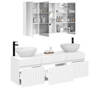 vidaXL Ensemble d'armoire de Salle de Bain 4 pcs Blanc,