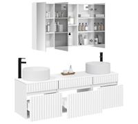 vidaXL Ensemble d'armoire de Salle de Bain 4 pcs Blanc,