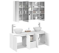 vidaXL Ensemble d'armoire de Salle de Bain 4 pcs Blanc,