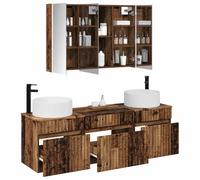 vidaXL Ensemble d'armoire de Salle de Bain 4 pcs Bois Ancien,