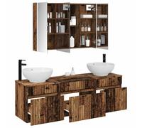 vidaXL Ensemble d'armoire de Salle de Bain 4 pcs Bois Ancien,