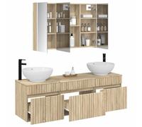 vidaXL Ensemble d'armoire de Salle de Bain 4 pcs Chêne Sonoma,