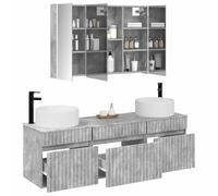 vidaXL Ensemble d'armoire de Salle de Bain 4 pcs Gris béton,