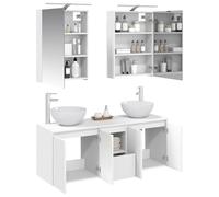 vidaXL Ensemble d'armoire de Salle de Bain 5 pcs Blanc,