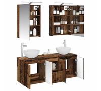 vidaXL Ensemble d'armoire de Salle de Bain 5 pcs Bois Ancien,