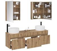 vidaXL Ensemble d'armoire de Salle de Bain 5 pcs Chêne Artisanal,